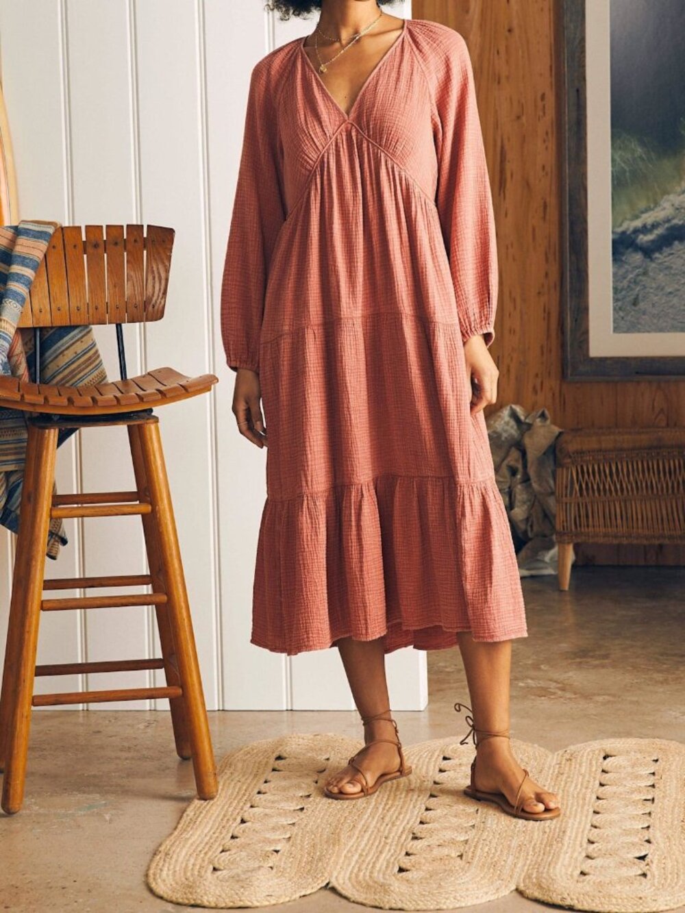 Dream Cotton Gauze Sirene Midi Dress Size Small